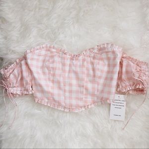 For Love and Lemons Dixie Ruffled Crop Top